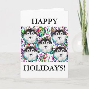 Cartes Pour Fêtes Annuelles Malamute d'Alaska de Noël