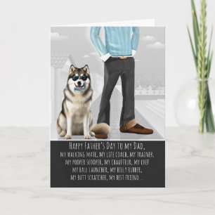 Cartes Pour Fêtes Annuelles Malamute et Papa de la Fête des Pères