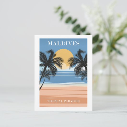 Cartes Pour Fêtes Annuelles Maldives, le paradis tropical (Debout devant)