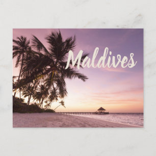 Cartes Pour Fêtes Annuelles Maldives Ocean Indian Beach Sunset Island Souvenir