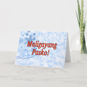Cartes Pour Fêtes Annuelles Maligayang Pasko ! Joyeux Noël dans le Tagalog rf