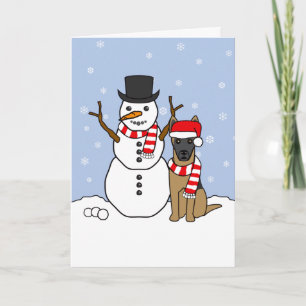 Cartes Pour Fêtes Annuelles Malinois et Snowman belges