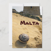 Cartes Pour Fêtes Annuelles Malte Sable, Shell et Tour téléphone (Devant)