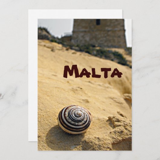 Cartes Pour Fêtes Annuelles Malte Sable, Shell et Tour téléphone (Devant / Derrière)