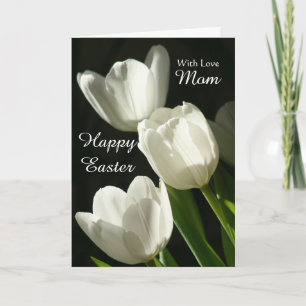 Cartes Pour Fêtes Annuelles Maman / Bonne Pâques - Tulipes blanches