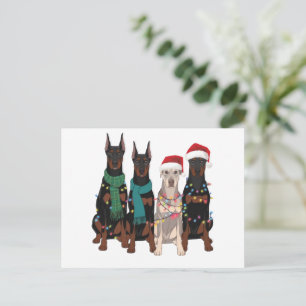 Cartes Pour Fêtes Annuelles Maman Chien Amoureuse Doberman Noël Vacances 