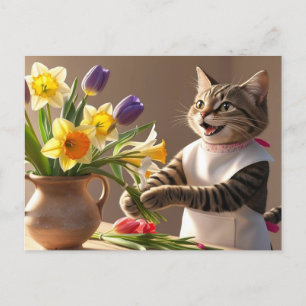 Cartes Pour Fêtes Annuelles Maman de chat organise la fête des Fleurs