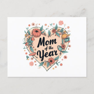 Cartes Pour Fêtes Annuelles Maman de l'année Floral Heart Design