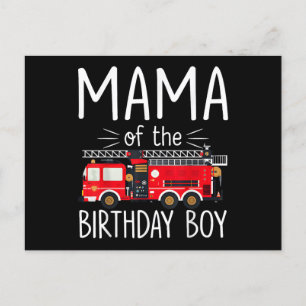 Cartes Pour Fêtes Annuelles Maman du garçon d'anniversaire Camion d'incendie p