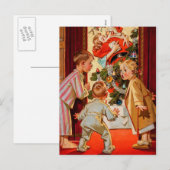 Cartes Pour Fêtes Annuelles Maman embrasse le Père Noël (Devant / Derrière)