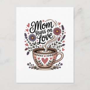 Cartes Pour Fêtes Annuelles Maman fonctionne à l'amour