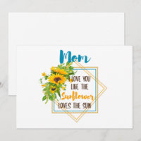 Maman Je T'Aime Comme Le Tournesol Aime Le Soleil