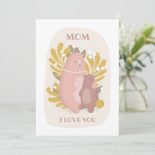 Cartes Pour Fêtes Annuelles Maman, je t'aime. Mignonne animal ours. Fête des m