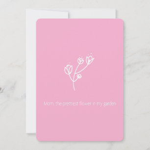 Cartes Pour Fêtes Annuelles Maman la Plus Belle Fleur (Typographie Blanche)
