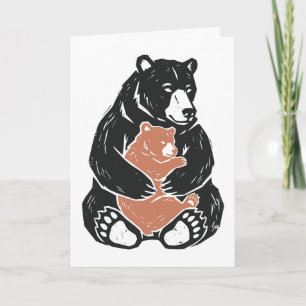 Cartes Pour Fêtes Annuelles Maman Ourse et bébé ours s'embrassent - Art en dét