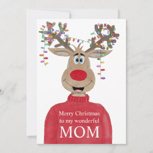 Cartes Pour Fêtes Annuelles Maman Reindeer Noël personnalisable