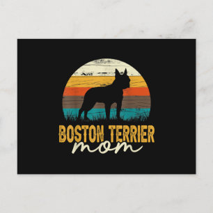 Cartes Pour Fêtes Annuelles Maman Vintage Boston Terrier Amoureux des Chiens F