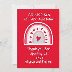 Cartes Pour Fêtes Annuelles Mamie Personnaliser Merci de Gâter la Saint-Valent