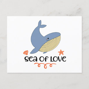 Cartes Pour Fêtes Annuelles Mammifère marin de la baleine bleue de Kawaii