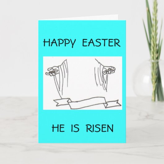 CARTES POUR FÊTES ANNUELLES MAN2 001, HAPPY EASTER, IL EST RELEVÉ (Devant)
