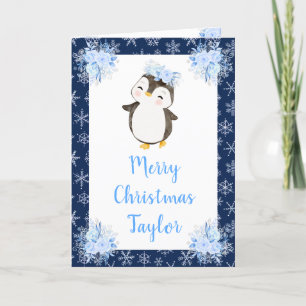 Cartes Pour Fêtes Annuelles Manchot Arctique d'Hiver Joyeux Noël