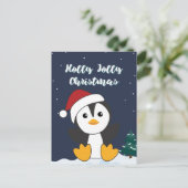 Cartes Pour Fêtes Annuelles Manchot Noël Neige Animaux Hiver Manchots Hol (Debout devant)