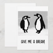 Cartes Pour Fêtes Annuelles Manchots (Devant / Derrière)