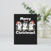 Cartes Pour Fêtes Annuelles Manchots Animaux de Noël Pingouins Mignons (Debout devant)