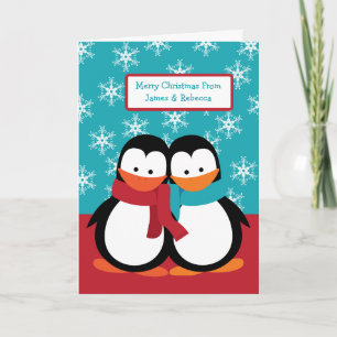 Cartes Pour Fêtes Annuelles Manchots de Noël