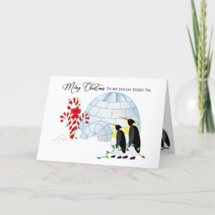 Cartes Pour Fêtes Annuelles Manchots Secret Pal Noël par Igloo Lights
