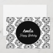 Cartes Pour Fêtes Annuelles Mandala Anniversaire Noir Blanc Couleur (Devant / Derrière)