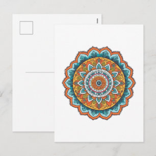 Cartes Pour Fêtes Annuelles mandala de diverses couleurs