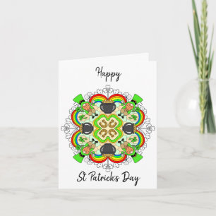 Cartes Pour Fêtes Annuelles Mandala de la Saint Patrick personnalisée