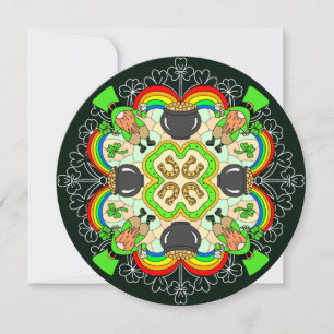 Cartes Pour Fêtes Annuelles Mandala de la Saint Patrick personnalisée