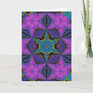 Cartes Pour Fêtes Annuelles Mandala kaléïdoscopique de Starburst de flocon de