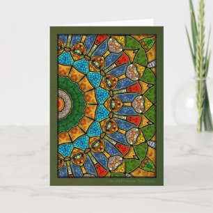 Cartes Pour Fêtes Annuelles Mandala numérique d'aquamarine