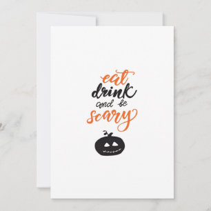 Cartes Pour Fêtes Annuelles Manger Boire Et Être Drôle Et Effrayant Halloween
