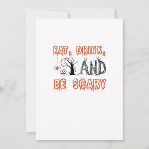 Cartes Pour Fêtes Annuelles Manger, boire et être effrayant Art Halloween
