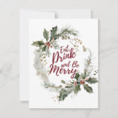 Cartes Pour Fêtes Annuelles Manger, boire et être ravi  (Devant)