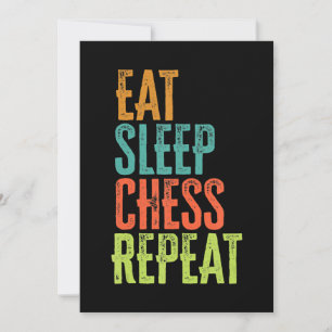Cartes Pour Fêtes Annuelles manger sommeil échecs répétition grand maître entr
