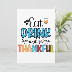 Cartes Pour Fêtes Annuelles Mangez Boire et Soyez Gentil Thanksgiving