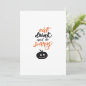 Cartes Pour Fêtes Annuelles Mangez, Buvez Et Soyez Drôle Et Effrayant Hallowee (Debout devant)