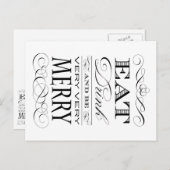 Cartes Pour Fêtes Annuelles Mangez la boisson et soyez conception élégante (Devant / Derrière)