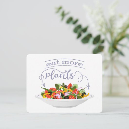 Cartes Pour Fêtes Annuelles Mangez plus de plantes frais motivation salade let (Debout devant)