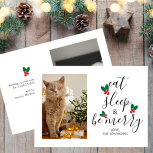 Cartes Pour Fêtes Annuelles Mangez Sommeil Soyez Joyeux Animal Photo Noël