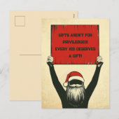 Cartes Pour Fêtes Annuelles Manifestation contre Père Noël (Devant / Derrière)