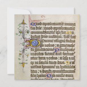 Cartes Pour Fêtes Annuelles Manuscrit enluminé médiéval
