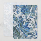 Cartes Pour Fêtes Annuelles Marbleized Blue Hydrangea and Muscari Metallic  (Devant / Derrière)