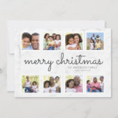 Cartes Pour Fêtes Annuelles Marbre Script Photo Collage Noël (Devant)