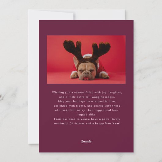 Cartes Pour Fêtes Annuelles Marche à travers l'hiver canneberge de chien Noël (Dos)